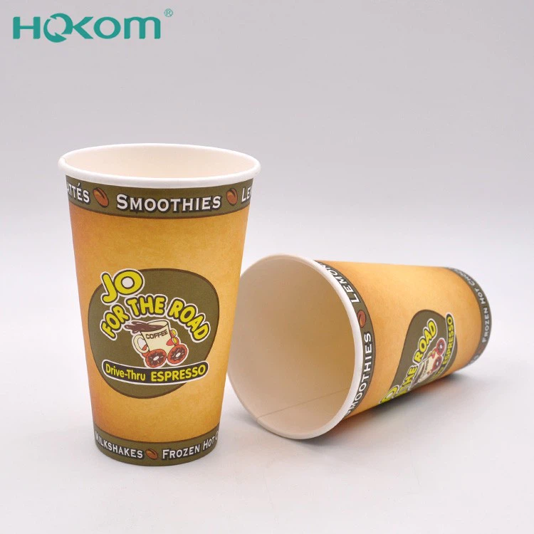 Paper Cups Coffee Custom Cupsleeve Eco-friendly Thick Compostable Custom Print Takeaway Paper Cup